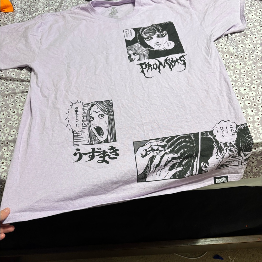 Broken Promises X Uzumaki Lavender Anime Manga Graphic Tee - Picture 2 of 5